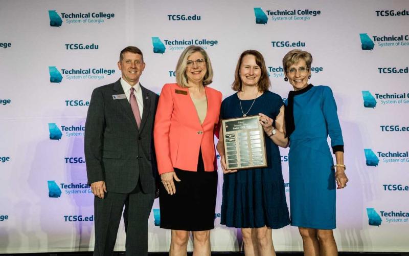 Pictured left to right at the Technical College System of Georgia Leadership Conference in Savannah are Greg Dozier, commissioner; Dr. Andrea Daniel, ATC President; Ruth Tellano-Daniel, ATC board member; and Adie Shimandle, Executive Director of TCDA.