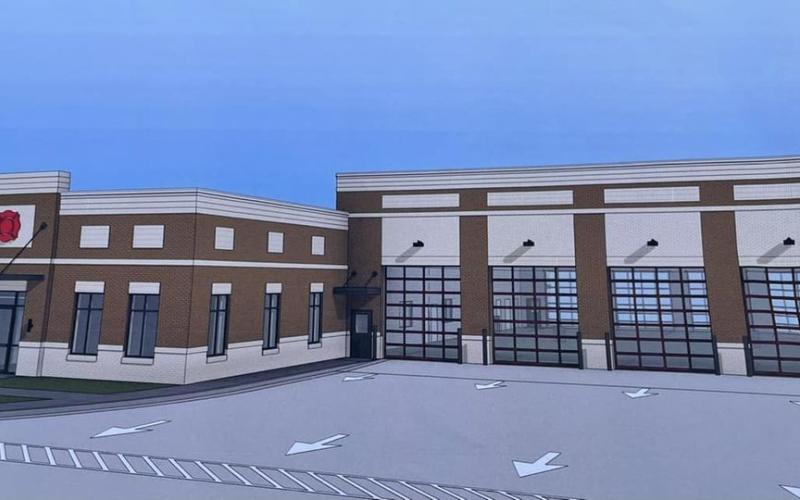 The City of Hartwell’s new rendering of the new fire station for the downtown firehouse near city hall.