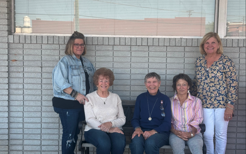 The Hartwell Service League will celebrate 50 years of service to Hart County at a ceremony May 4. HSL members April Garner, Kay Cleveland, Sandra English, Cheri Griggs, and Beth Mewborn at The Sun’s office March 29.