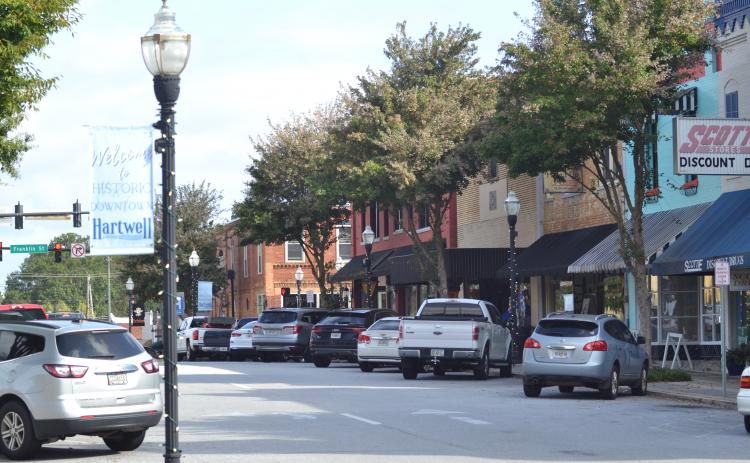 Downtown Hartwell along forest avenue.