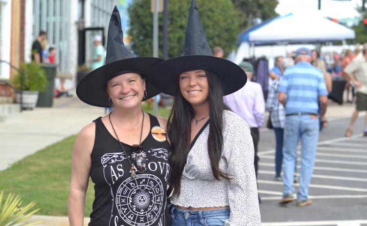 Halloween is all of October for Caitlin and Anna Bailey who attended Depot Day on Oct. 16.  