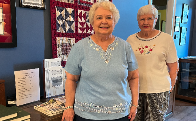 Hart County Historical Society Board Members, Linda Harris (left) and Libby Forbes, greet visitors and provide tours at the Hart County Historical Museum.