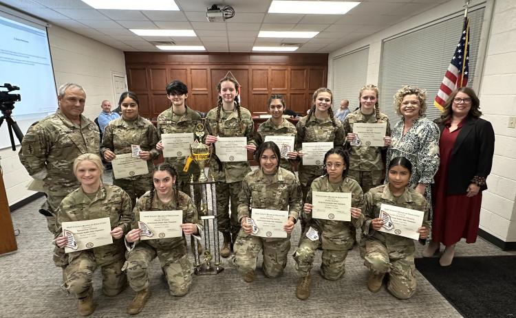 The Hart County High School female JROTC won first place overall at the state raider championship in October