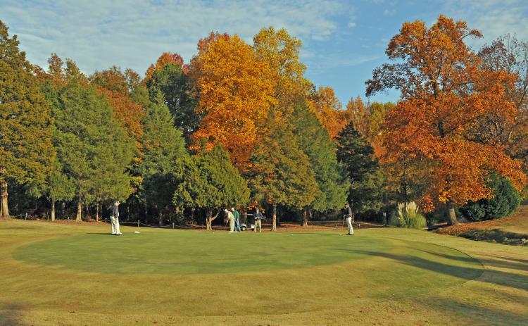 Local golfers play on Hartwell’s famed golf club, which opened to the public in 1923.